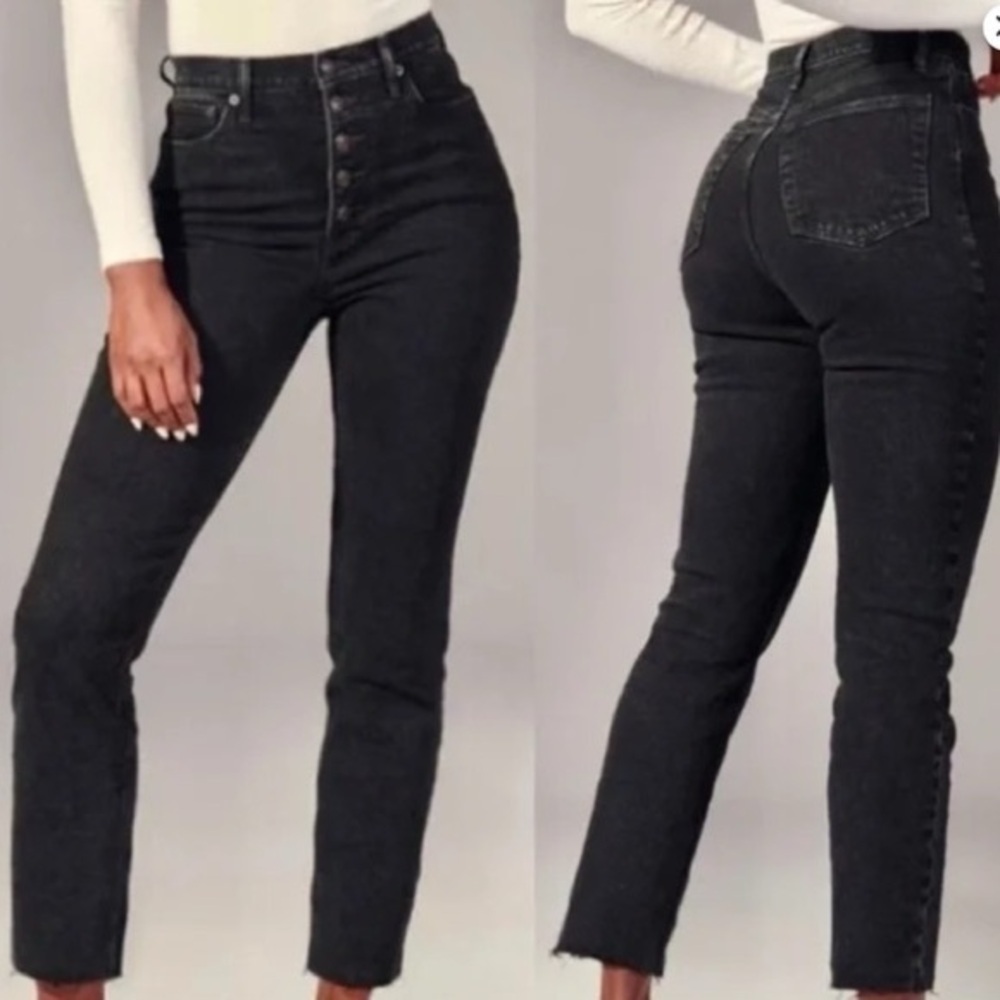 Abercrombie & Fitch High Rise The Skinny Black Jeans Size 00 L